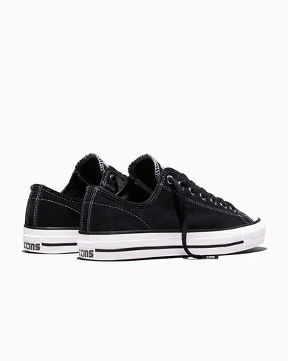 CONS Chuck Taylor All Star Pro Suede Black/Black/White, Heel View