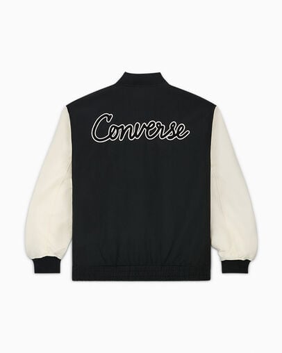 Chain Stitch Woven Jacket Converse Black, Back View