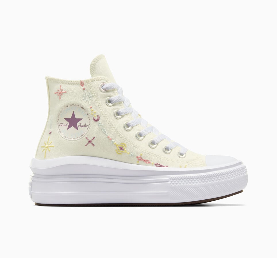 Chuck Taylor All Star Move Platform Alchemy Embroidery Egret/White/Golden Vista