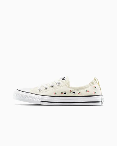Chuck Taylor All Star Shoreline Embroidered Strawberries Slip On Egret/Soft Red/Green, Inner Side View