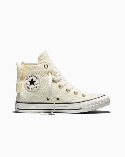 Chuck Taylor All Star Bow Embroidered Paisley Egret/Vintage White/Black, Outer Side View