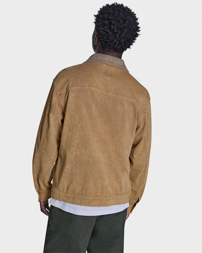 Essential Zip Jacket Honey Stick Brown, Detail View