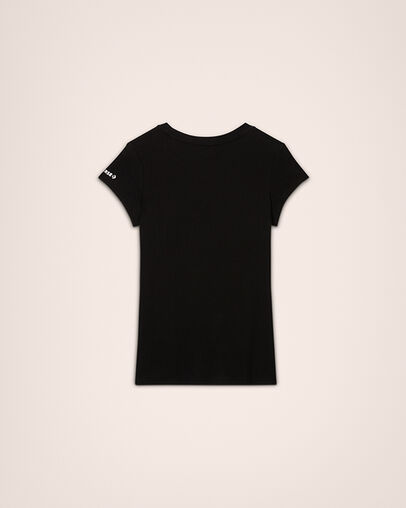 Shiny Sneaker Stack Short Sleeve Black, Back View