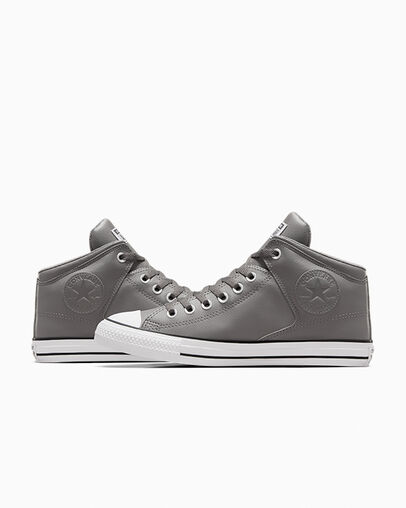 Chuck Taylor All Star High Street Faux-Leather Sharkskin/Sharkskin/White, Detail Angle View