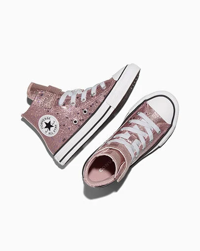 Chuck Taylor All Star Easy-On Glitter & Sequins Petal Pit/Apricot Red/Amethyst, Angled View
