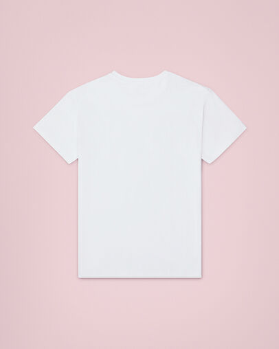 Plaid Pocket Relaxed Crew Neck Short Sleeve T-Shirt White, Back View