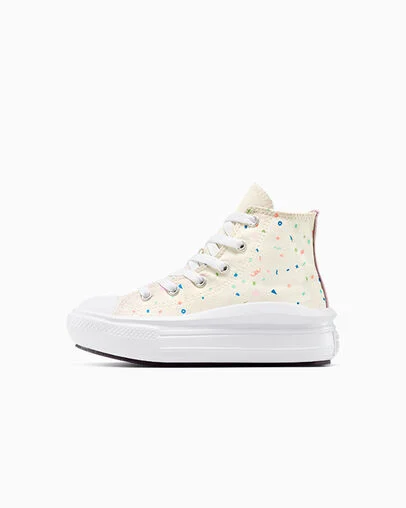 Chuck Taylor All Star Move Platform Confetti Egret/White/Neon Salmon, Inner Side View
