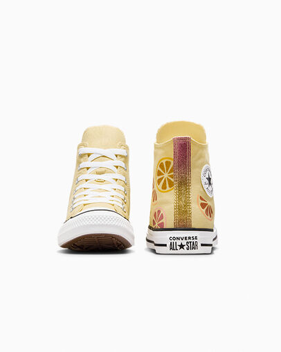 Chuck Taylor All Star Citrus Glitz Like Butter Yellow/White/Black, Heel View