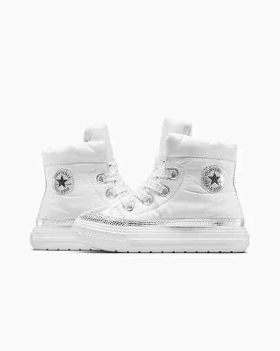 Chuck Taylor All Star Disco Glitter Elements Boots Barely Grey/Silver/Black, Detail Angle View