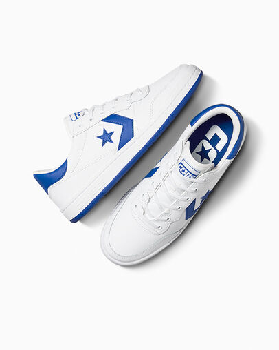 CONS Fastbreak Pro Leather & Nylon White/Blue/White, Angled View
