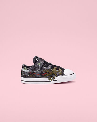 Chuck Taylor All Star Interstellar Dinos Hook and Loop Low Top Cool Grey/Olive Flak/Black