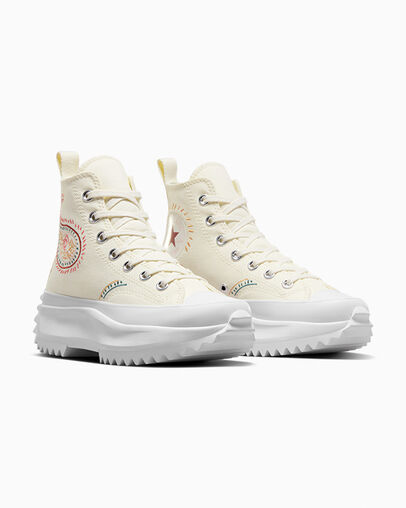 Run Star Hike Platform Crafted Egret/Ritual Red/White, Top and Side View