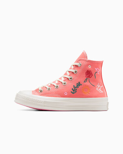 Chuck 70 Summer Embroidery Watermelon Slushy/Egret, Inner Side View