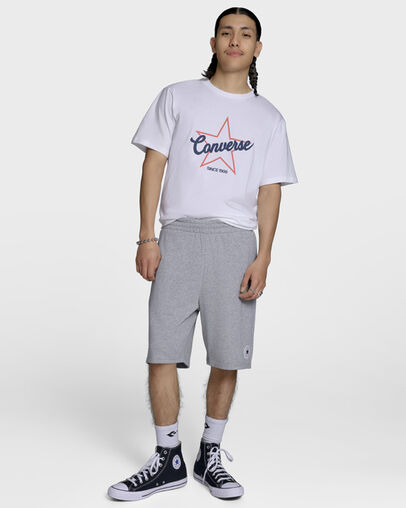 Chuck Taylor All Star Patch Shorts Vintage Grey Heather, Back View