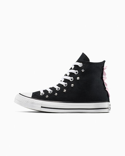 Chuck Taylor All Star Bows & Studs Black/Pink Frosting/White, Inner Side View