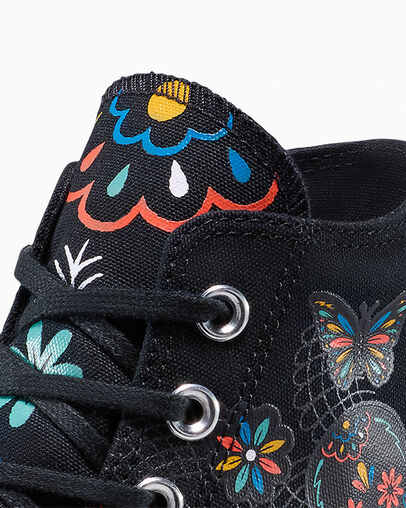 Chuck 70 Day Of The Dead Black/Fire Drill/Egret, Detail Angle View