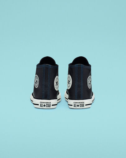 Tumbled Leather Chuck Taylor All Star Black/Hyper Royal/Egret