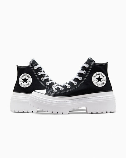 Chuck Taylor All Star Lugged Heel Platform Black/White/Egret, Detail Angle View