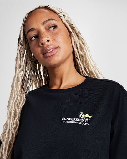 Thanks For Growing Oversized T-Shirt Converse Black, Detail View