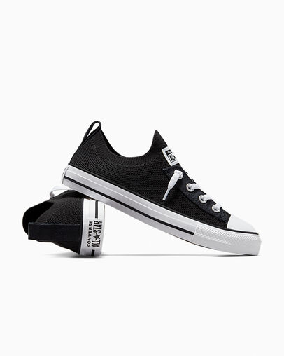 Chuck Taylor All Star Shoreline Knit Black/White/Black, Detail Angle View