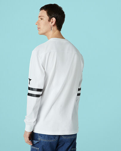 Twisted Varsity Cheerful Cut & Sew Long Sleeve White, Back View
