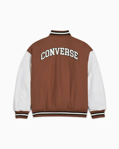 Varsity Graphic Bomber Jacket Bear Nap