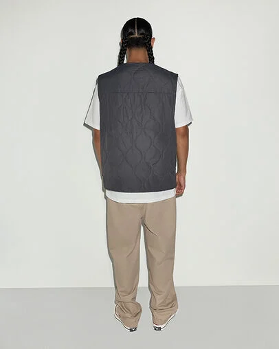 Star Patch Quilted Vest Dark Matter