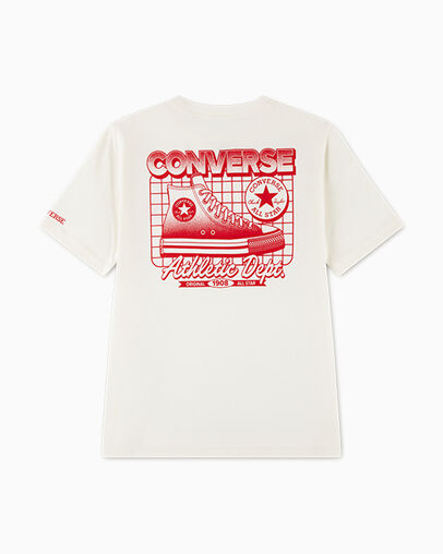 Retro Athletics Short Relaxed Sleeve T-Shirt Egret/Converse Red