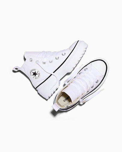 Chuck Taylor All Star Lugged Lift Platform Canvas White/White/Black, Angled View