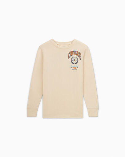 Sport Stack Long Sleeve T-Shirt Converse Natural Ivory, Front View