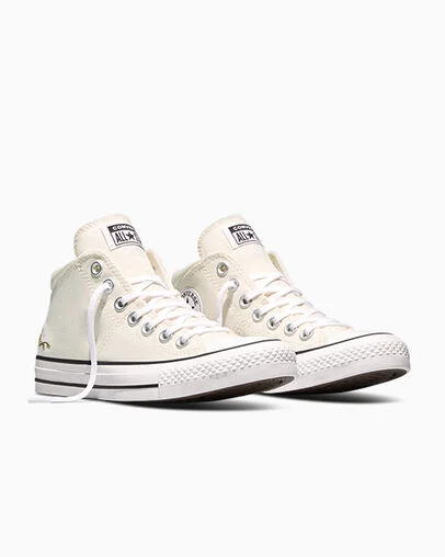 Chuck Taylor All Star Madison Retro Flowers Egret/Mud Season, Top and Side View