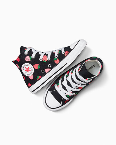 Chuck Taylor All Star Strawberries Black/Soft Red/Watermelon Pink, Angled View