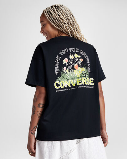 Thanks For Growing Oversized T-Shirt Converse Black, Back View