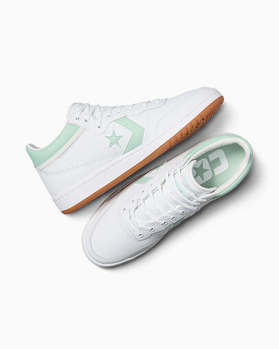 CONS Fastbreak Pro Leather & Nylon White/Sticky Aloe/Gum Honey, Angled View