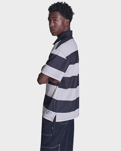 Retro Chuck Short Sleeve Polo Converse Egret Multi, Back View