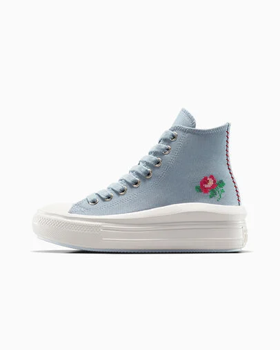 Chuck Taylor All Star Move Platform Rose Cross Stitch Wet Stone/Wet Stone, Inner Side View