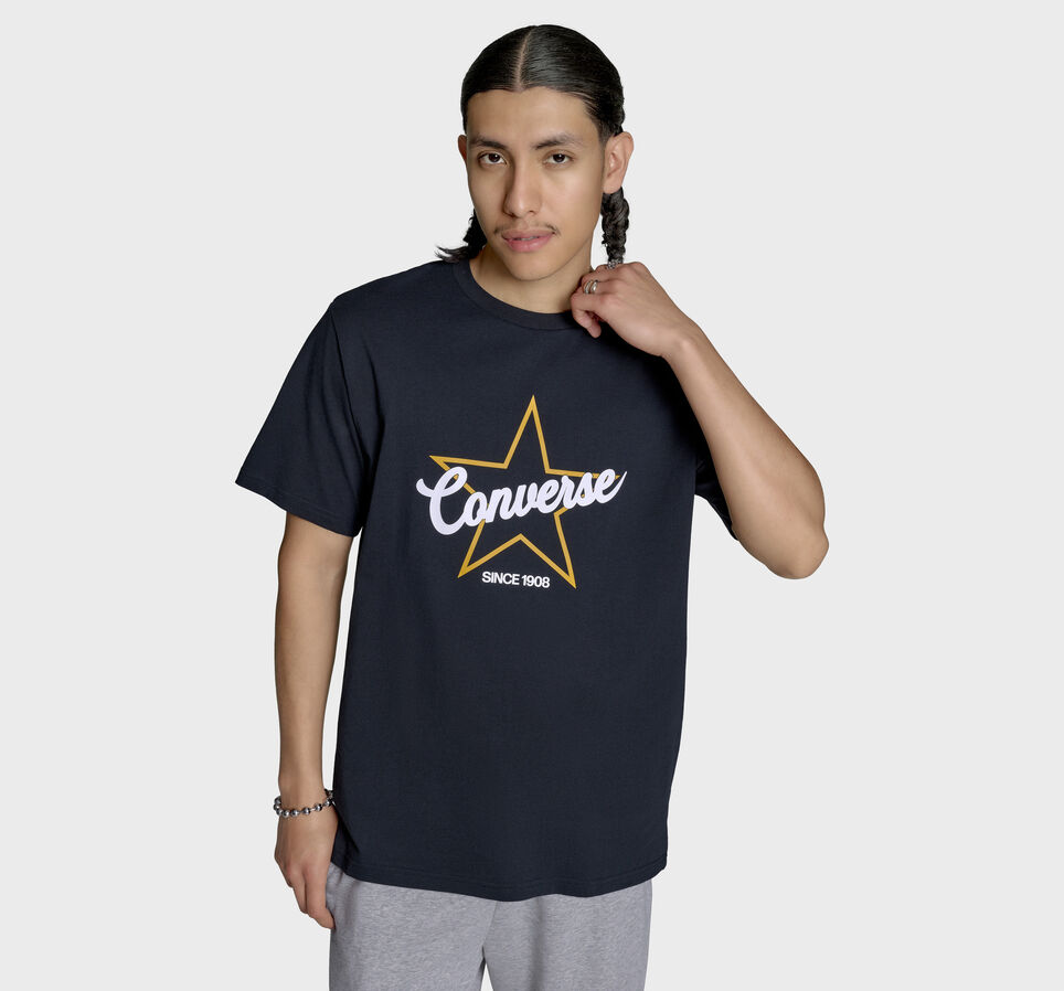 Star Outline T-Shirt Black