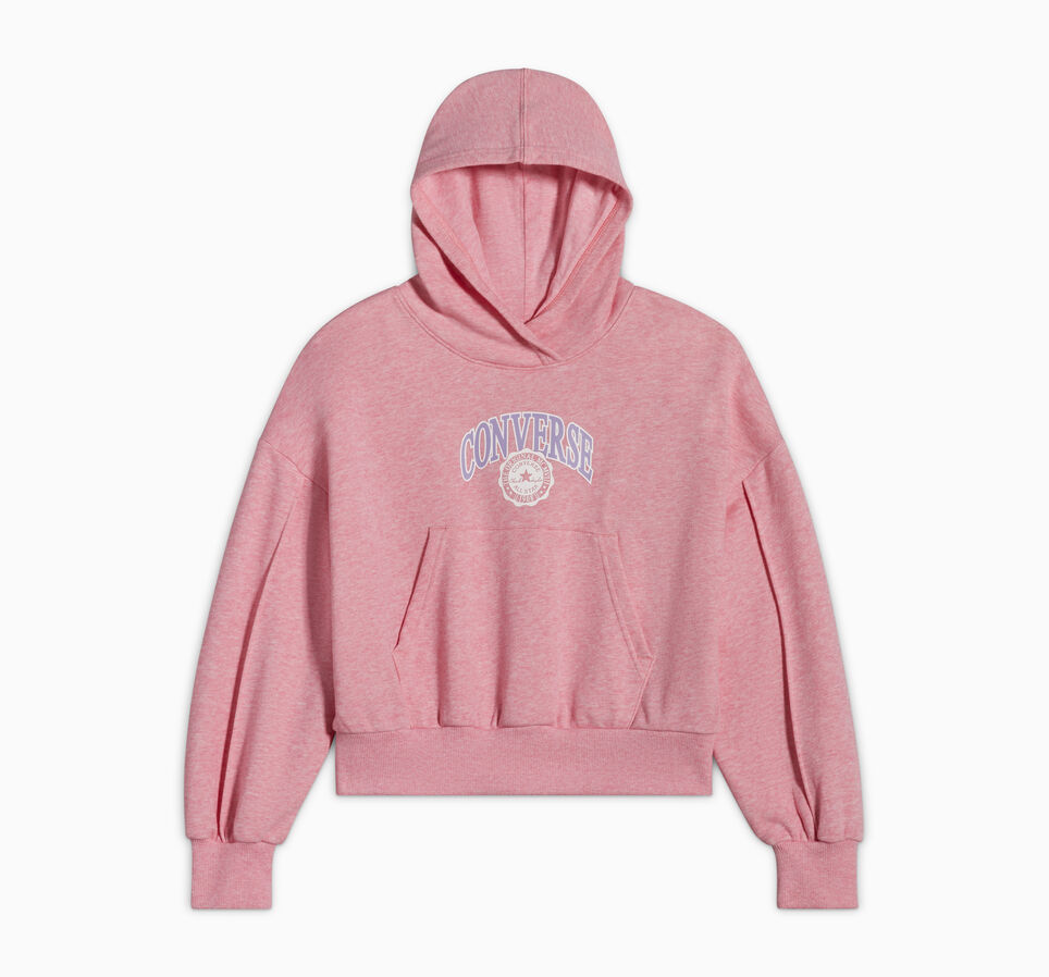 Varsity Pintuck Hoodie Lt Jellyfish Jitter Heather