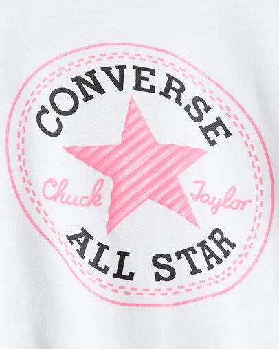 Shimmer Chuck Taylor Patch T-Shirt White, Full Body View