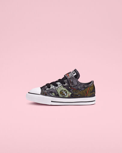 Chuck Taylor All Star Interstellar Dinos Hook and Loop Low Top Cool Grey/Olive Flak/Black