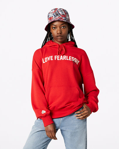 Love The Progress 2.0 Oversized Pullover Hoodie University Red, Front View