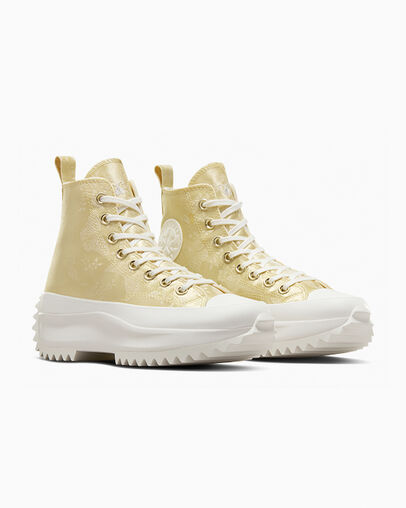 Run Star Hike Platform Golden Butterfly Lemon Drop/Vintage White/Egret, Top and Side View