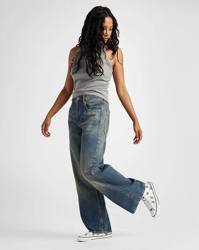 Chuck Taylor All Star Paisley Egret/Black/Egret, On Foot Shot 1