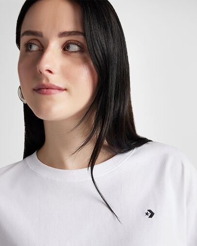 Sporty Boxy T-Shirt White, Detail View