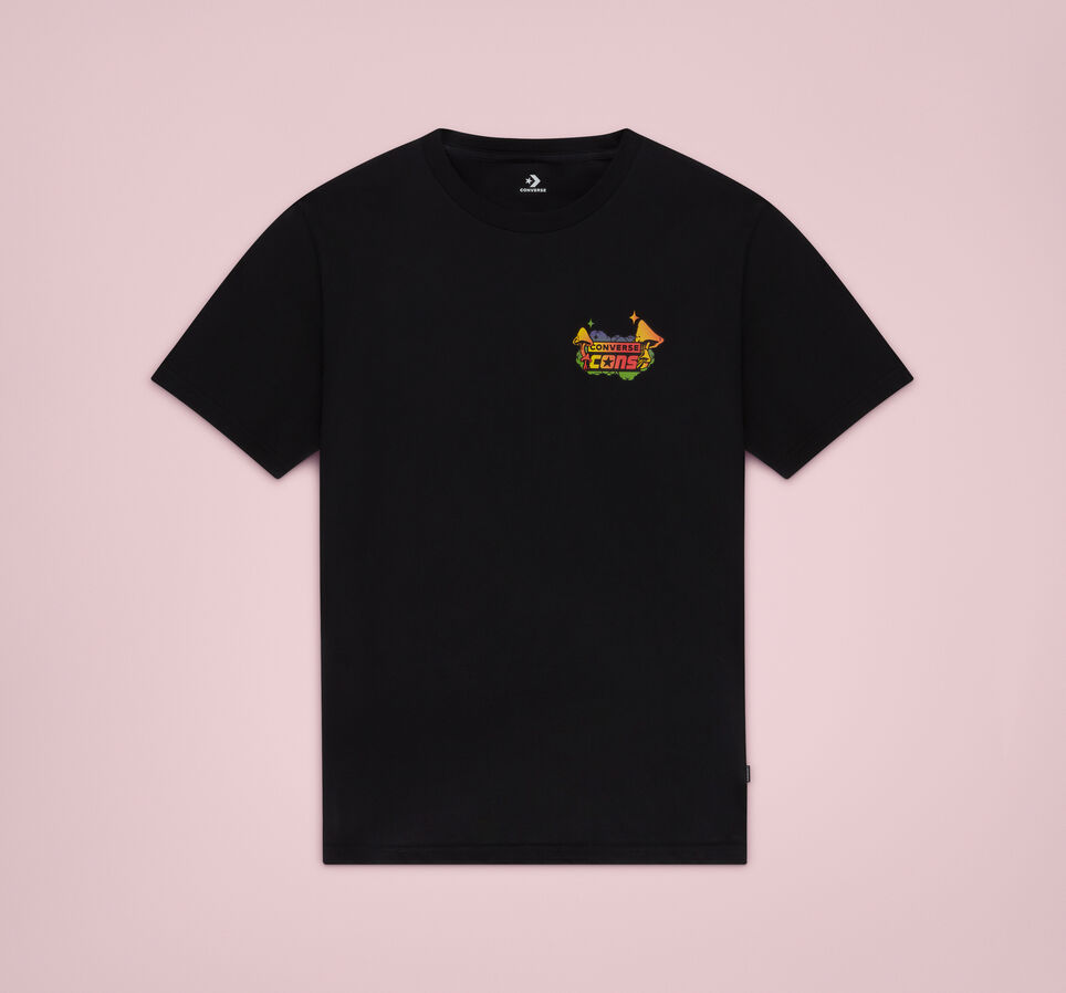 Black Light Skull Short Sleeve T-Shirt Converse Black