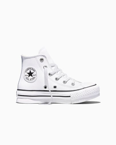 Chuck Taylor All Star EVA Lift Platform Leather White/Natural Ivory/Black, Outer Side View