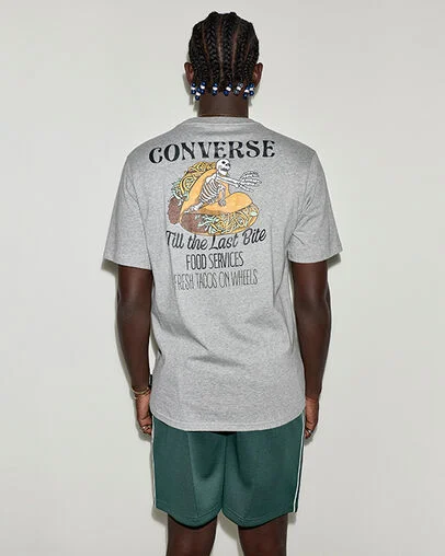 Converse Tacos T-Shirt Vintage Grey Heather, Detail View