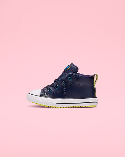 Two-Tone Hiker Leather Chuck Taylor All Star Street Obsidian/Green Abyss/Bold Lime