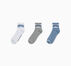 3-Pack Varsity Quarter Socks Thunder Daze Blue/Light Grey Heather/White