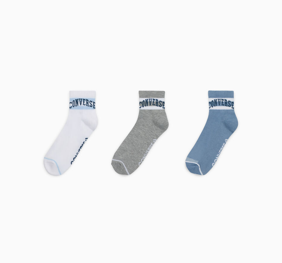 3-Pack Varsity Quarter Socks Thunder Daze Blue/Light Grey Heather/White